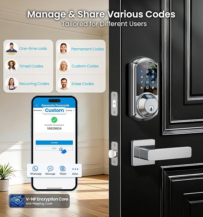 Veise VE07-L Fingerprint App Control Smart Locks - Image 3