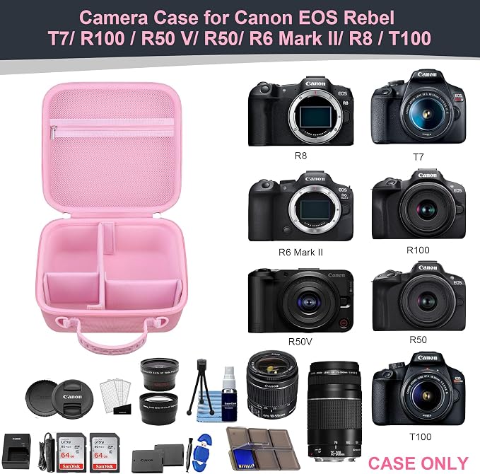 RAIALL Camera Case for Canon EOS Rebel T7/ R50/ R50V/ R100/ R5/ R6 Mark II/ R7/ - Image 3