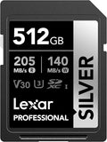 Lexar 512GB Professional Silver SD Card, by Lexar