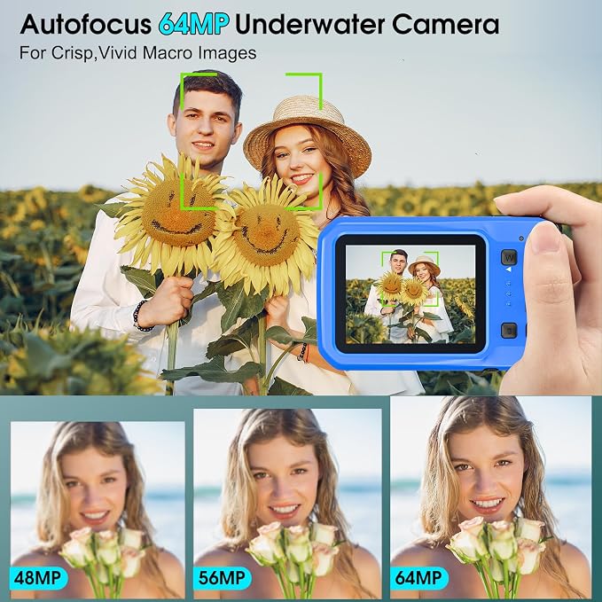 4K 64MP Floatable Underwater Camera, 16FT Waterproof Autofocus Digital Camera - Image 2