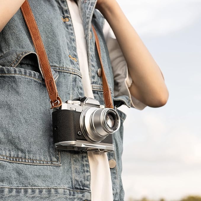 SMALLRIG Leather Camera Strap, Vintage Brown Genuine Leather Neck Shoulder - Image 6