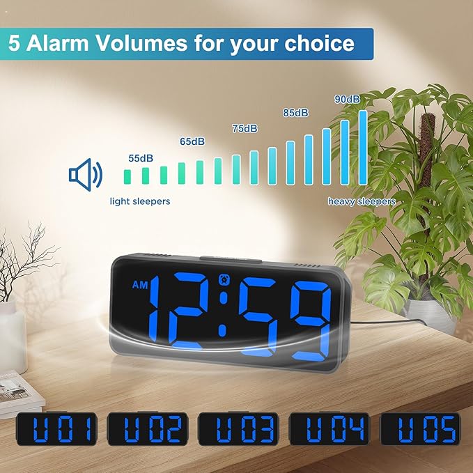 Peakeep Small Digital Alarm Clock Plug in - Image 3