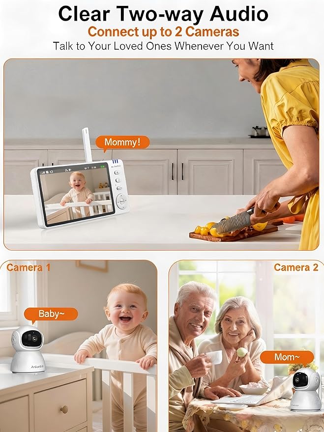 5" HD Video Baby Monitor with Camera and Audio, No WiFi Hack-Proof Security - Image 3
