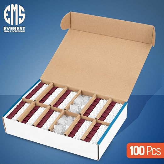 Everest 90° Angled RJ45 Cat6 Keystone Jacks 100-Pack in Red - Image 3