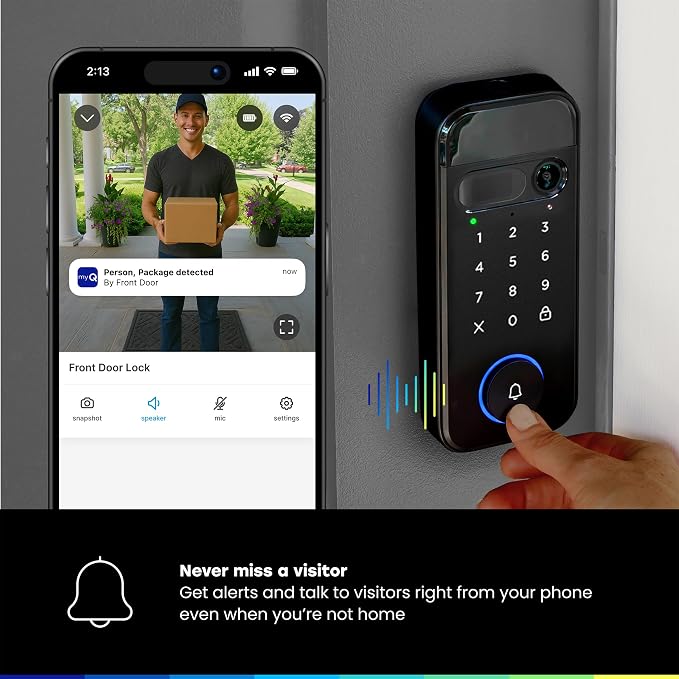 myQ Secure View™ 3-in-1 Smart Lock Deadbolt + myQ Chime + Extra Battery - Image 8