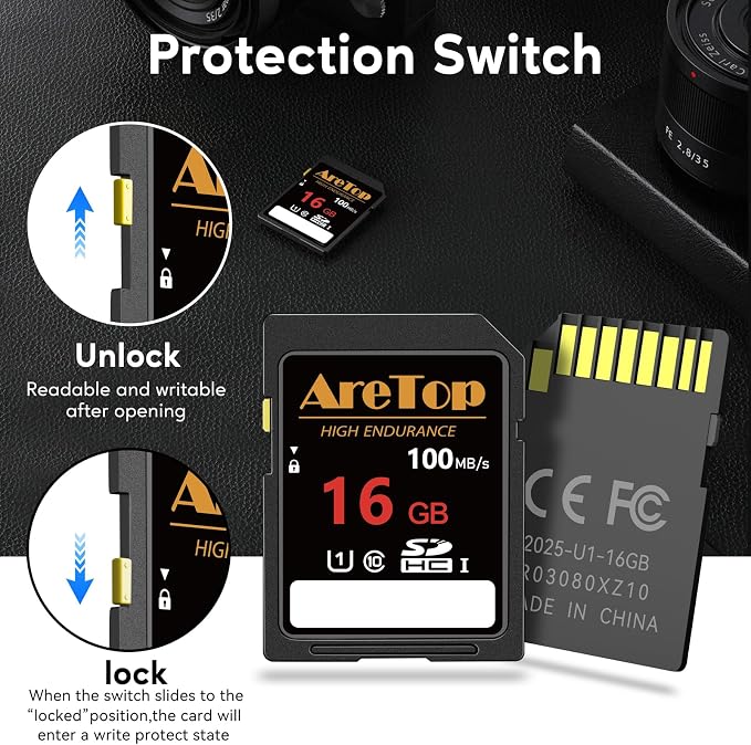 AreTop SD Card 16GB, 10 Pack UHS-I Class 10 SDHC Memory Card, 10 Pack 16GB Full - Image 5