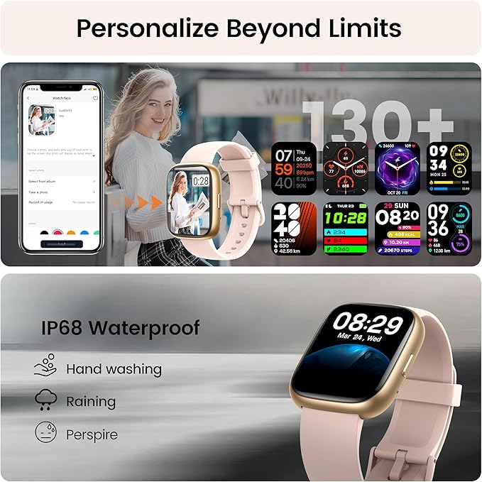 Smart Watch with Alexa Built-in, 1.83" HD Touchscreen Fitness Tracker with - Image 6