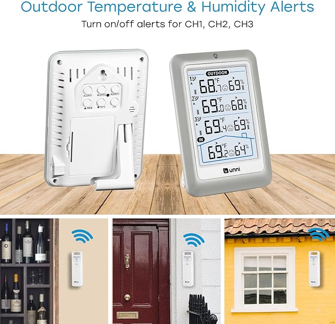 Indoor Outdoor Thermometer Wireless, 4.5 Inch Display Digital Hygrometer - Image 5
