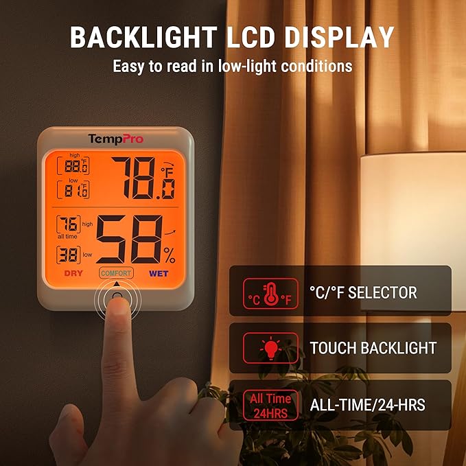 TempPro TP53 Digital Hygrometer Indoor Thermometer - Image 4