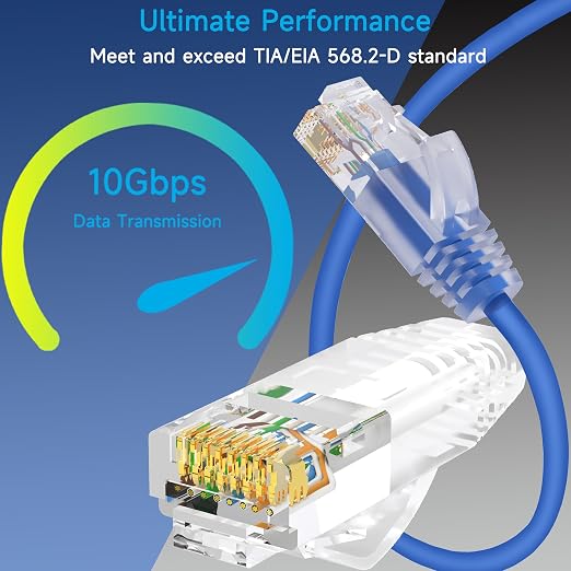 Cat6a Slim Ethernet Patch Cable 3 ft, Cat6a Patch Cable - Image 2