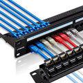 24 Port RJ45 Patch Panel Cat6 Feed Through, Coupler Network Panel 19 Inch by Lysymixs