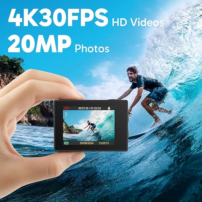 AKASO EK7000 4K30FPS 20MP WiFi Action Camera - Image 2