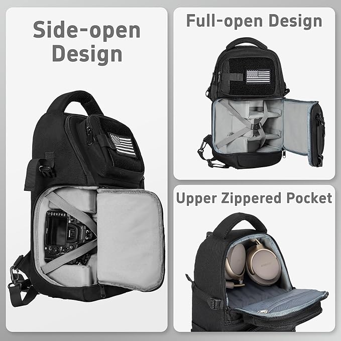 TORIBIO Camera Sling Bag Backpack, DSLR/SLR/Mirrorless Camera Bag - Image 3