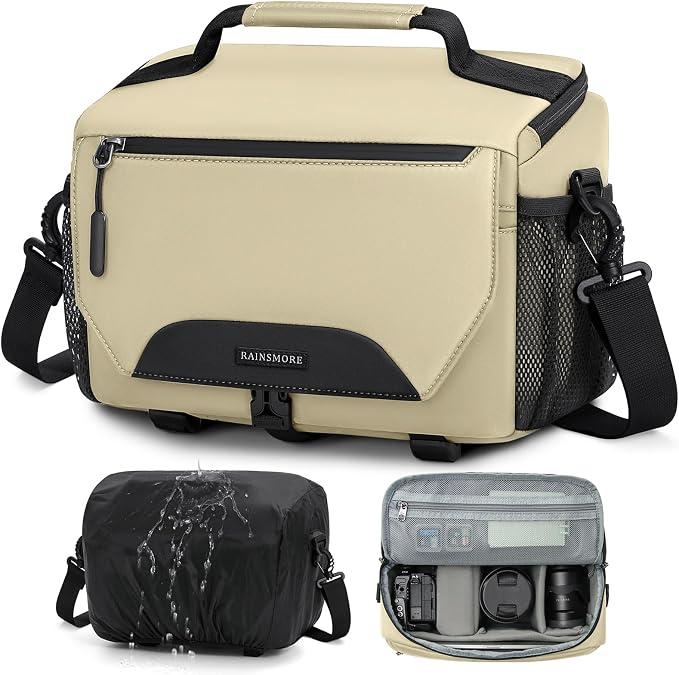 RAINSMORE Camera Bag, DSLR/SLR/Mirrorless Small Camera Sling Bag Waterproof by RAINSMORE