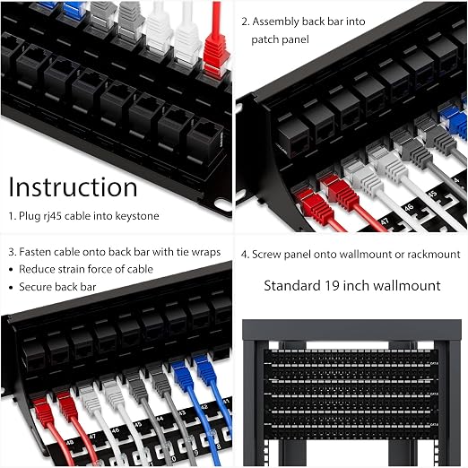 iwillink 10Gbps Cat6A Patch Panel 48 Port, 2U Keystone Patch Panel UTP 19-Inch - Image 6