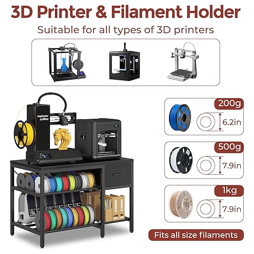 3D Printer Stand with Filament Storage – Heavy Duty Metal 3D Printer Table with - Image 6