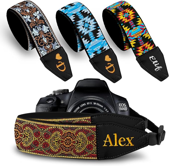 Art Tribute Custom Camera Strap Ethnic Red by ArtTribute