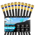 Coaxial Cable 6ft 10 Pack, RG6 Coax Cable Cord Extender by Unknown