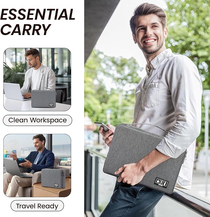 Large Electronic Organizer Travel Case, Double Layer Tech Accessories Bag - Image 7