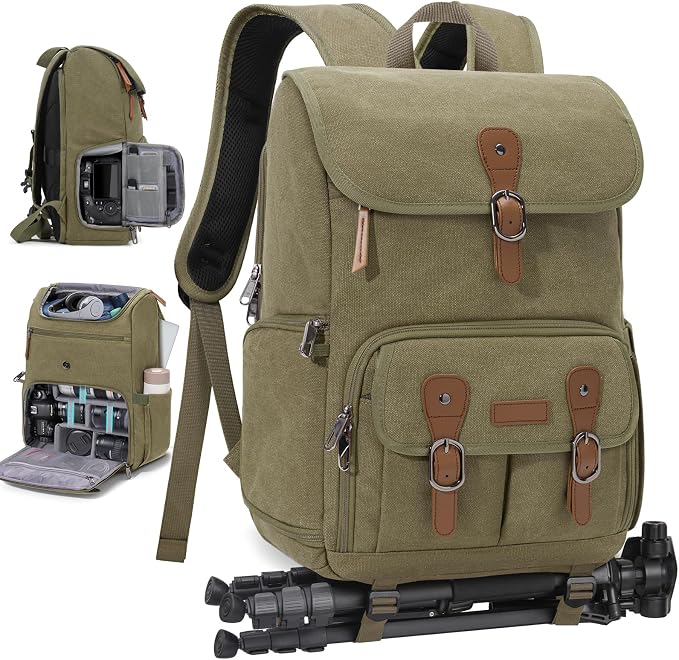 RAINSMORE Camera Bag Backpack for DSLR/SLR Mirrorless 15.6 Inch Laptop Camera by RAINSMORE