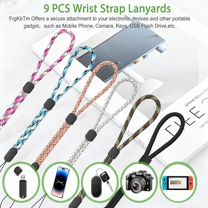 FrgKbTm Hand Wrist Strap Lanyard, Adjustable Nylon Colorful - Image 5