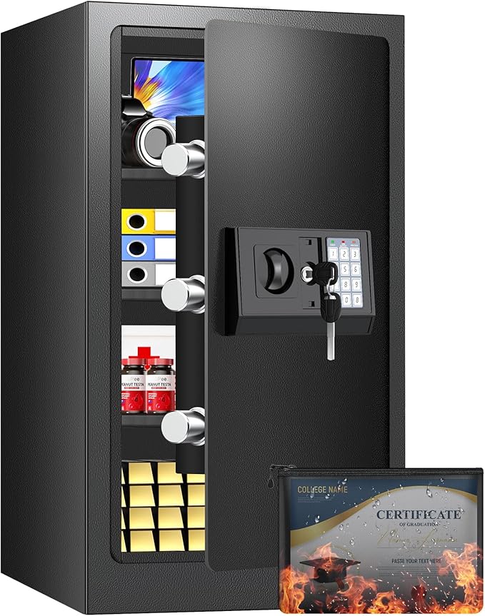 Tall Safe Box, Home Safe with Fireproof Waterproof Bag, 6.2 Cuft Anti-Theft by FOWORE