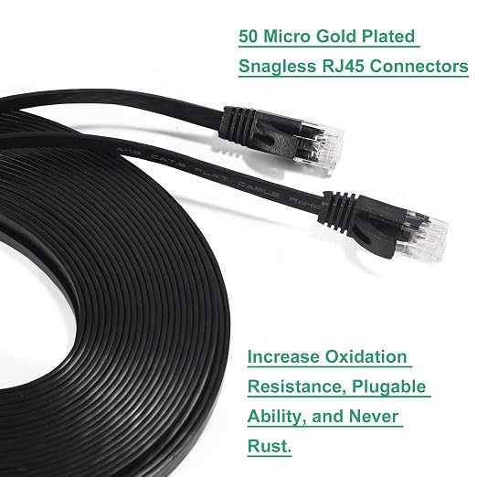 DAYEDZ Ethernet Cable 100 ft 2 Pack Cat 6 Flat Cable Ethernet Cord, Slim Long - Image 9