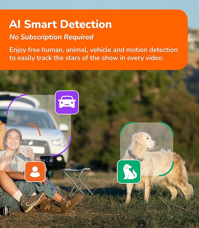 SensForge 2.5K Indoor Outdoor Battery Camera, Dual-Band WiFi, Free AI Human & - Image 3