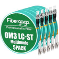 Fibergaga-5Pack OM3 LC to ST Multi-Mode Fiber Patch Cable, Duplex 50/125µm by Fibergaga
