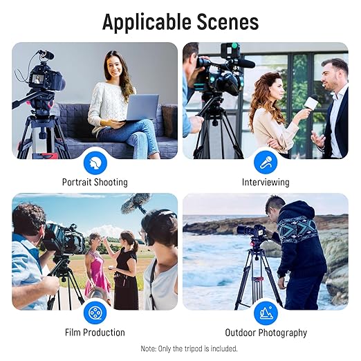 NEEWER 79"/200cm Video Tripod, Heavy Duty Aluminum Alloy Camera Tripod Stand - Image 5
