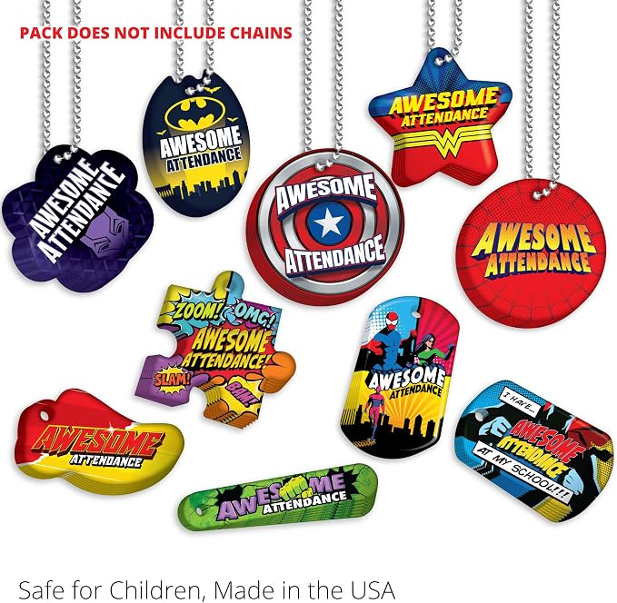 Brag Tags Awesome Attendance Heroes Value Pack to Improve Student School & - Image 6