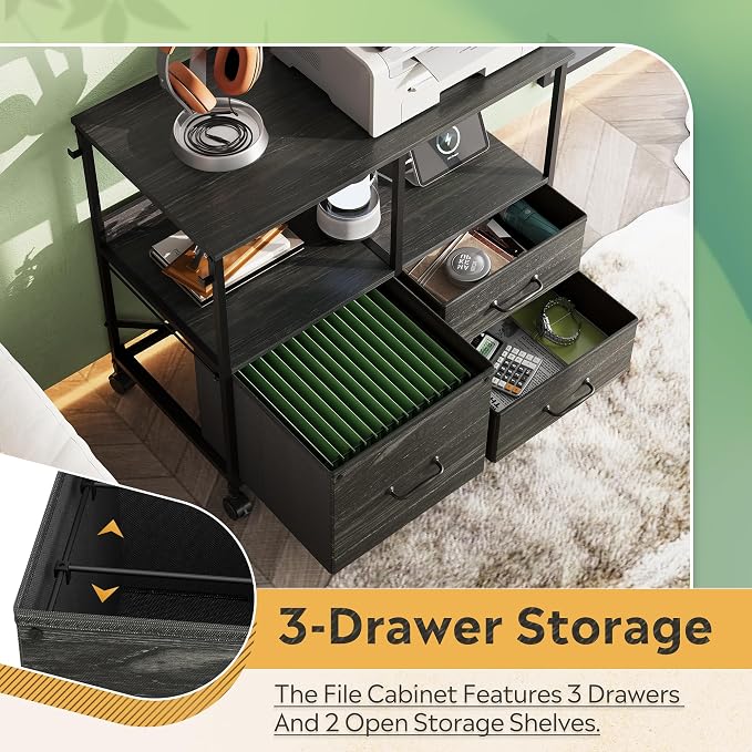 DEVAISE 3 Drawer File Cabinet - Image 5