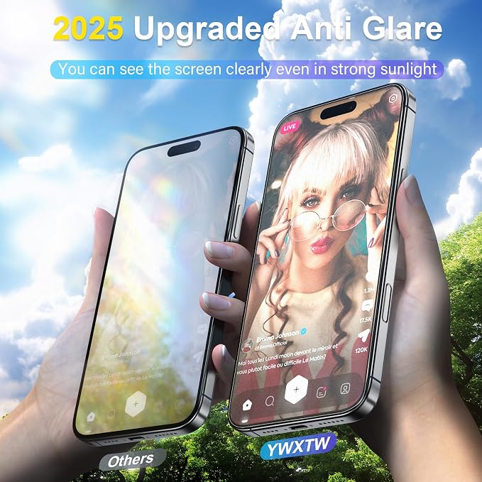 YWXTW 2 Pack for iPhone Air Matte Screen Protector 6.5 Inch + 1 Set Camera Lens - Image 2
