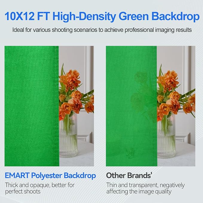EMART 8.5X10 FT Green Screen Backdrop Kit, Photography Umbrella - Image 5