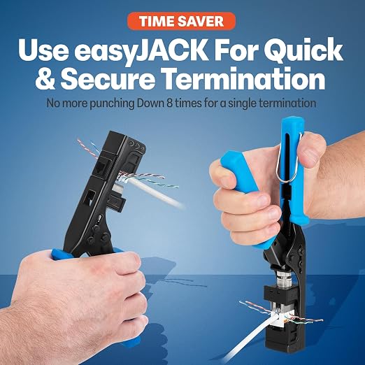 Everest 90° Angled RJ45 Cat6 Keystone Jacks 50-Pack in Black - Image 5