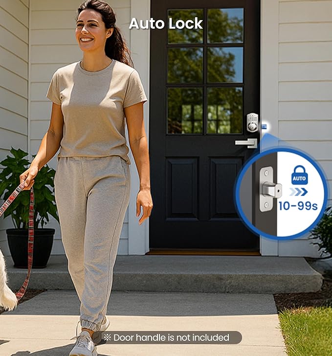 Veise KS02A Fingerprint Keyless Entry Door Lock, Auto Lock, Electronic Keypad - Image 7