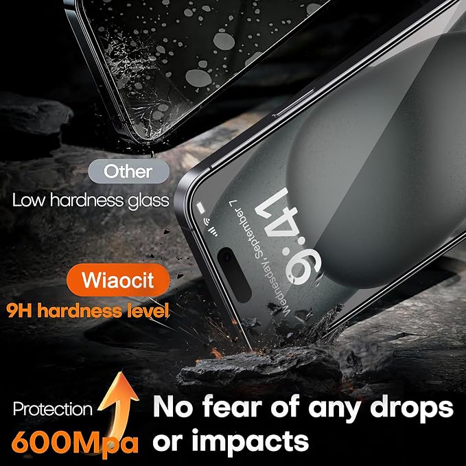 Wiaocit 3 Pack Tempered Glass Privacy Screen Protector - Image 4