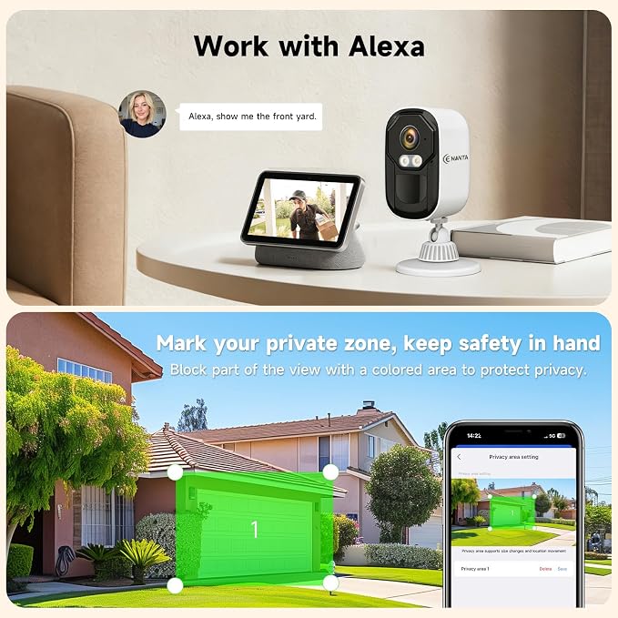 2K Security Camera Wireless Outdoor, Free Cloud Storage, 2.4G/5Ghz WiFi - Image 9