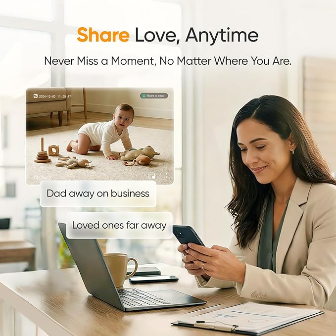 Monai 4K Smart Baby Monitor, Eye-Safe 950nm Night Vision, 7 AI Features - Image 3