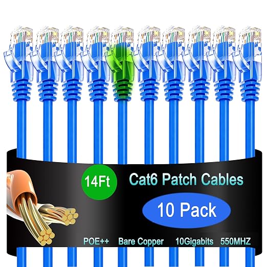 Cat6 Ethernet Patch Cable 14 ft, Cat6 by Lysymixs