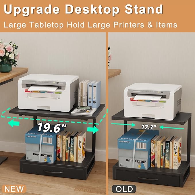 YAOHUOO 2-Tier Desktop Printer Stand - Image 2