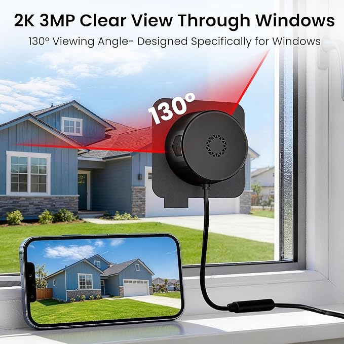 2K 3MP Window Camera, 5GHz & 2.4GHz WiFi Dome Cameras - Image 3