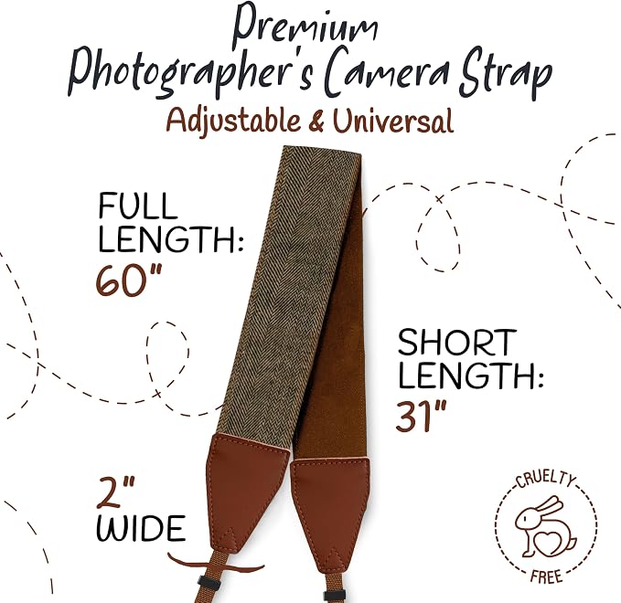 Art Tribute Camera Strap, Vintage Embroidered Neck Shoulder & Crossbody Camera - Image 5