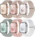 6 Pack Braided Stretchy Bands Compatible by KnossenWatchBand