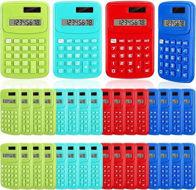 LEIFIDE 24 Pack Pocket Calculator Small Bulk Basic 4 Function Calculator 8 by LEIFIDE