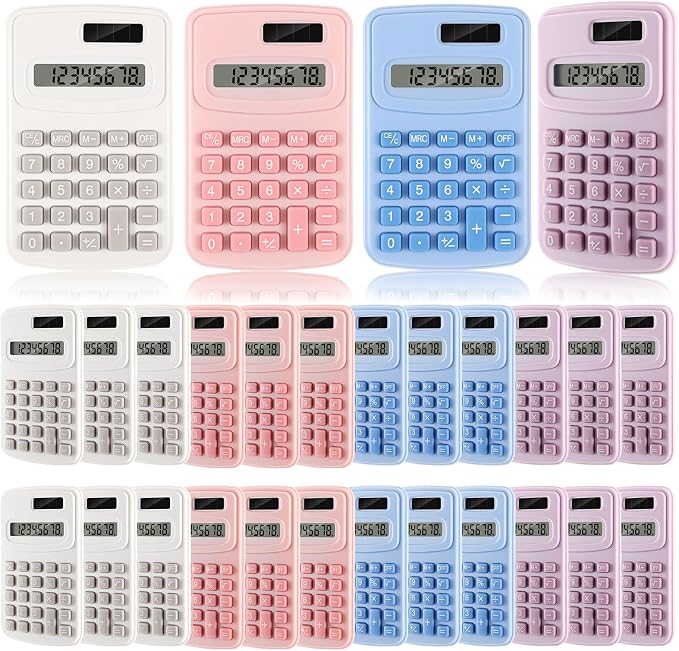 LEIFIDE 24 Pack Pocket Calculator Small Bulk Basic 4 Function Calculator 8 by LEIFIDE