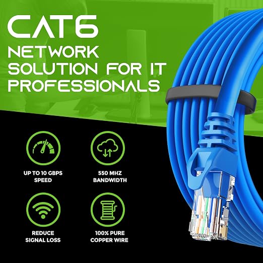 GEARit Cat 6 Ethernet Patch Cable 25 ft Blue - Image 8