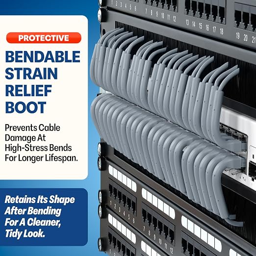 Everest Ultra Slim Cat6a Ethernet Patch Cables 15ft Gray - Image 3