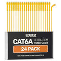 Everest Ultra Slim Cat6a Ethernet Patch Cables 1ft Yellow by EverestMediaSolutions