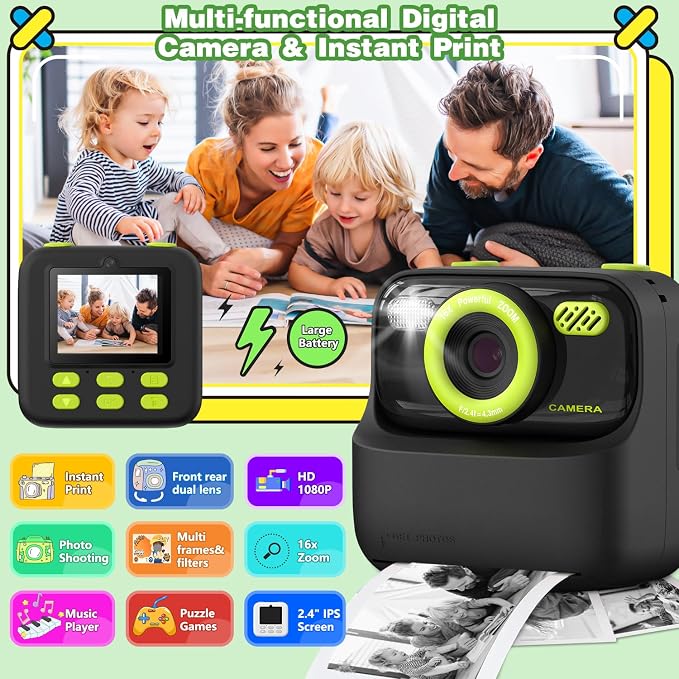 masterbee Kids Instant Print Camera, Birthday Gifts - Image 2
